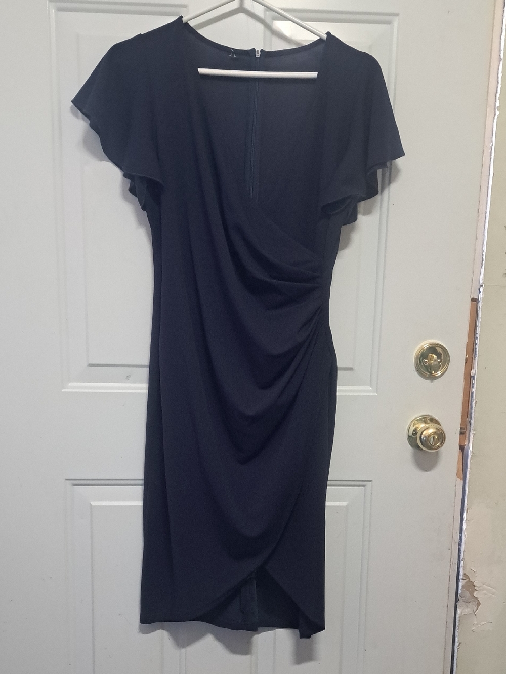 Elegant Navy Blue Draped Dress